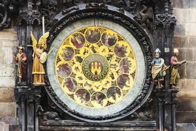 Close-up of artwork on astronomical clock