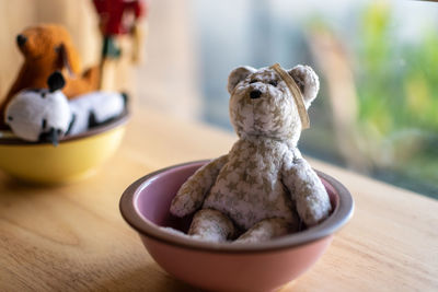 Close-up of stuffed toy on table