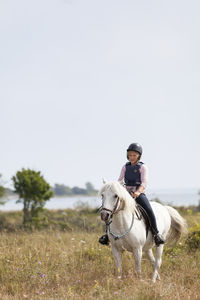 Girl riding on horse, oland, sweden