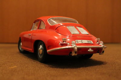 Close-up of toy car on table