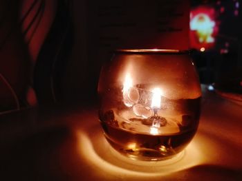 Close-up of illuminated lamp