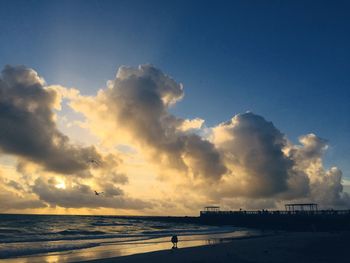 Scenic view of sea at sunset