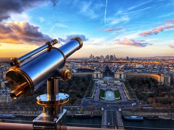 Panoramic view at sunset over paris