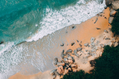 High angle view of beach