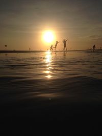 Scenic view of sunset over sea