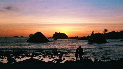 Scenic view of sea at sunset