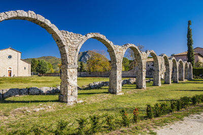 Old ruins against blue sky