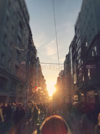 City street at sunset