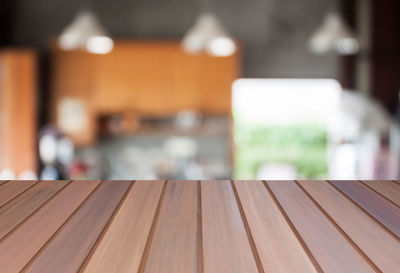 Close-up of wooden table