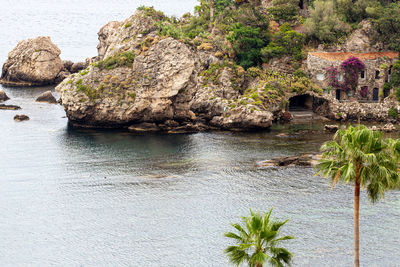 Rock formations in sea