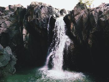 Scenic view of waterfall