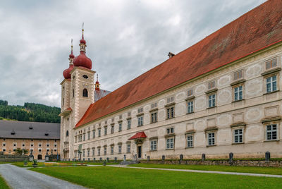 Exterior of historic building against sky