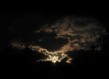 Low angle view of clouds in sky at night