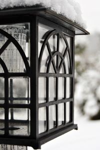 Close-up of metal structure in winter