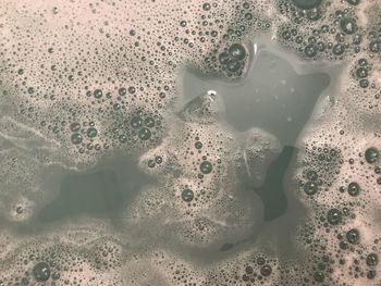 High angle view of bubbles in sea