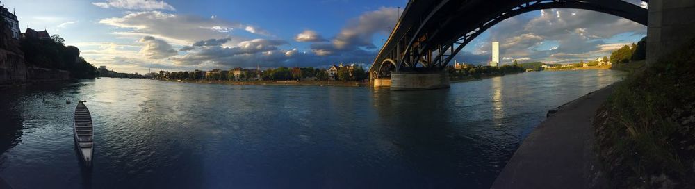 Panoramic view of river against sky