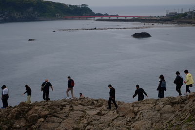 Group of people on beach