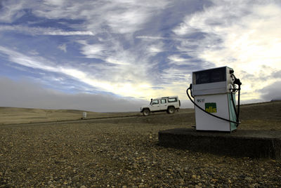 View of road on field against sky