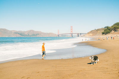 Tourists on beach