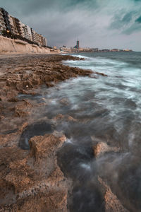 View of sea against cloudy sky