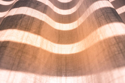 High angle view of sunlight falling on wood