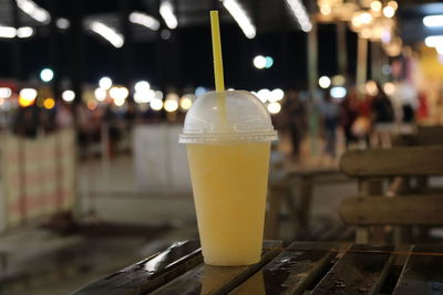 Close-up of drink on table