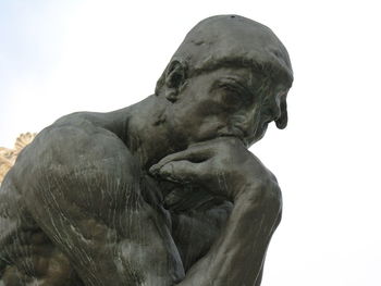 Low angle view of statue against clear sky