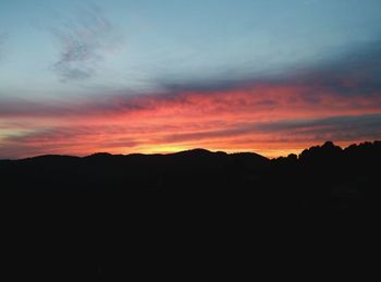 Silhouette of mountains at sunset