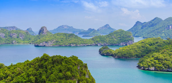 Beautiful scenery at view point of ang thong national marine park near koh samui 