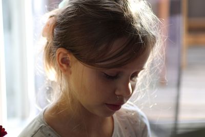 Close-up portrait of a woman