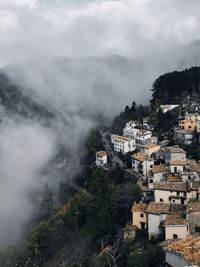 High angle view of townscape against sky