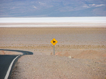 Warning sign that llamas and vicuna cross this road. alti-plano, northern chile. about 4,000m