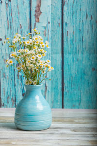 Close-up of flower pot on table