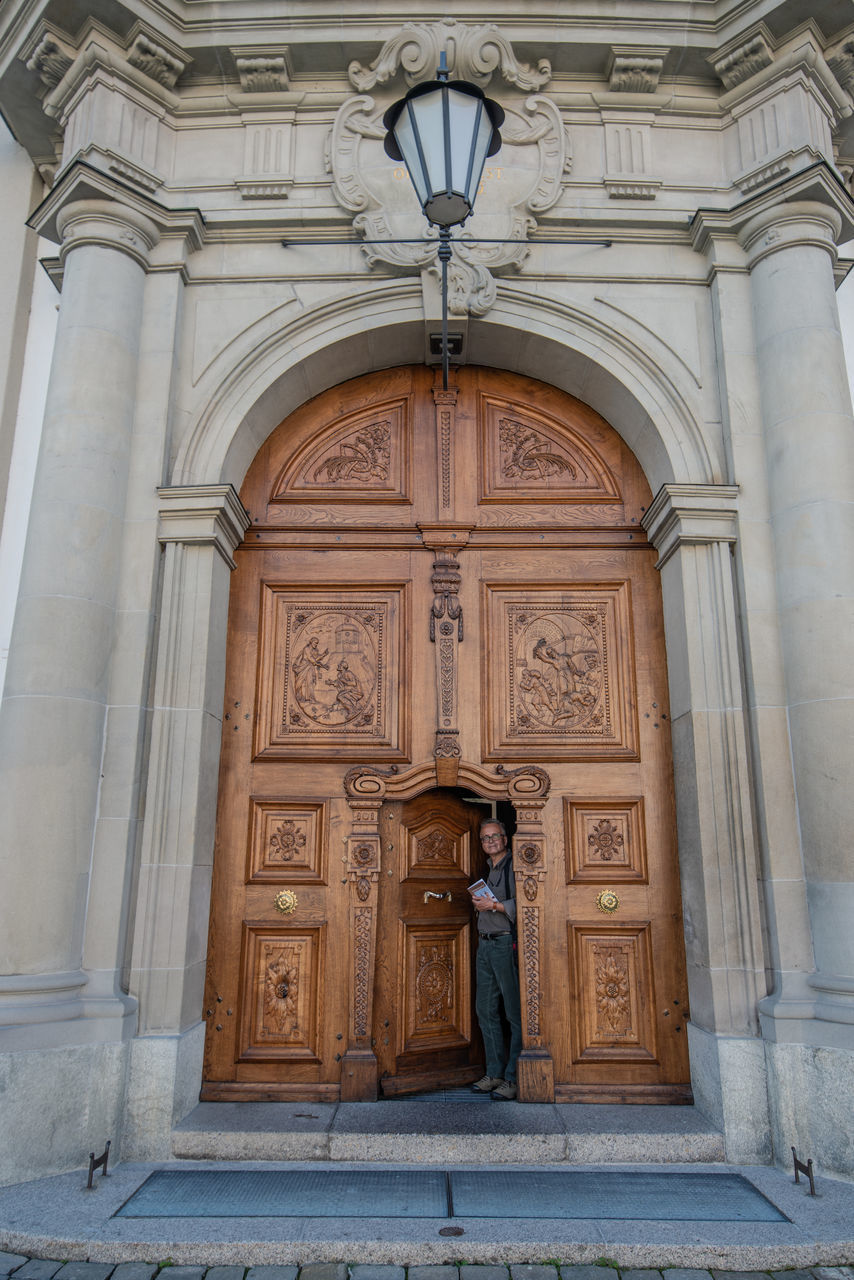 OPEN DOOR OF BUILDING