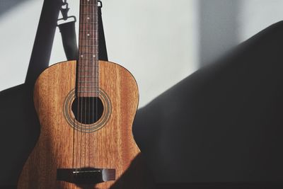 Guitar against wall