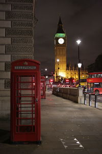 View of illuminated building at night