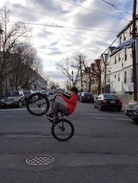 Bicycles on street in city