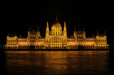 Illuminated city at night