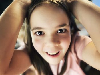 Close-up portrait of smiling woman