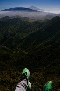 Low section of person on mountain