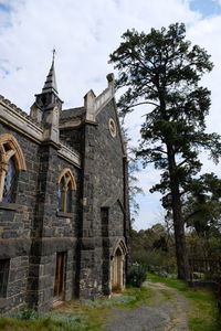 Low angle view of temple against sky
