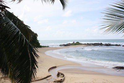 Scenic view of beach against sky