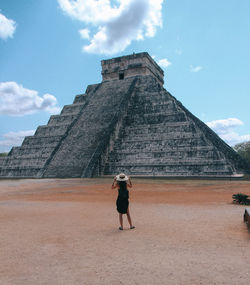 Full length of a female tourist in mexico