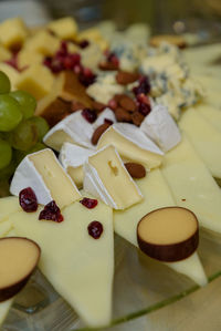High angle view of dessert on table