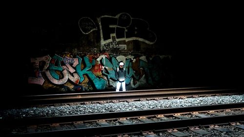 Low angle view of illuminated building