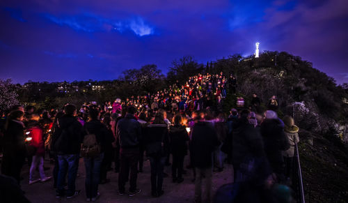 People enjoying music concert