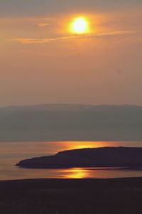 Scenic view of sea during sunset