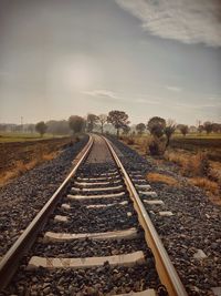 View of railroad tracks against sky
