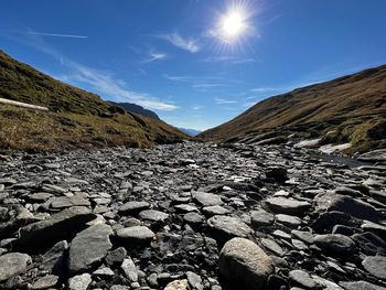 Scenic view of rocky mountains against sky