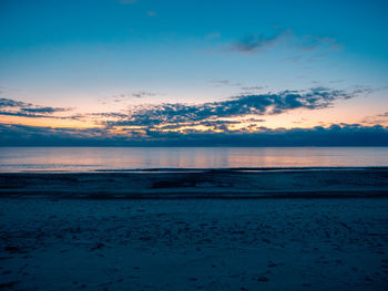 Scenic view of sea against sky at sunset